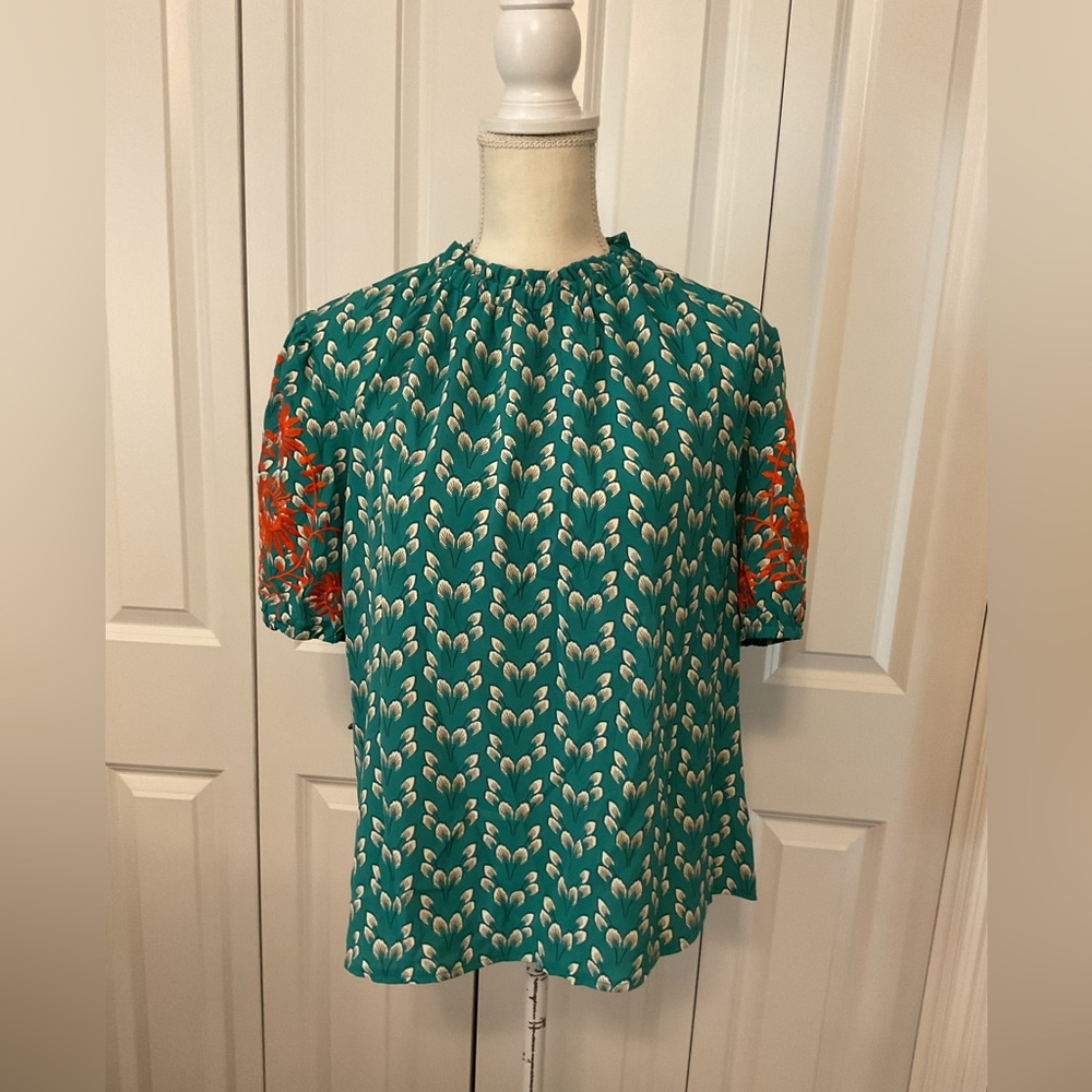SHEIN Green Floral Blouse - Picture 3 of 15